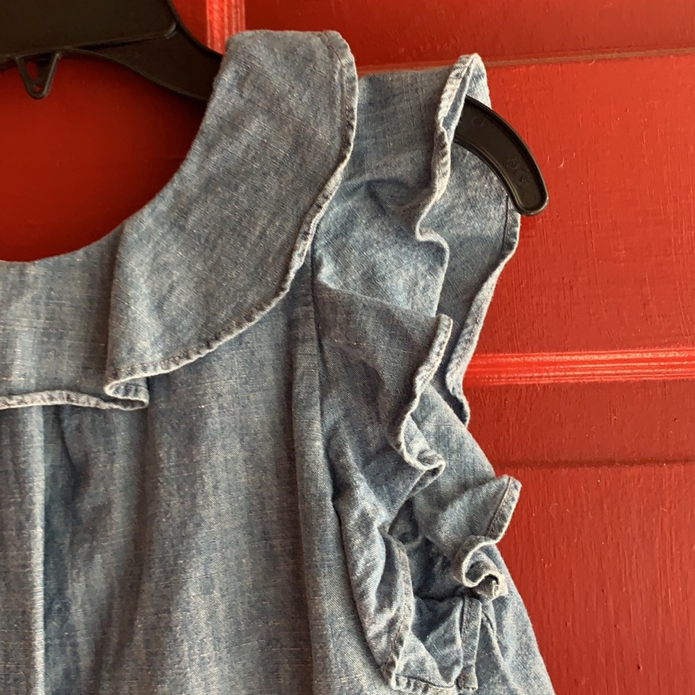 CREWCUTS KIDS RUFFLE CHAMBRAY TOP (8) - Picture 4 of 12